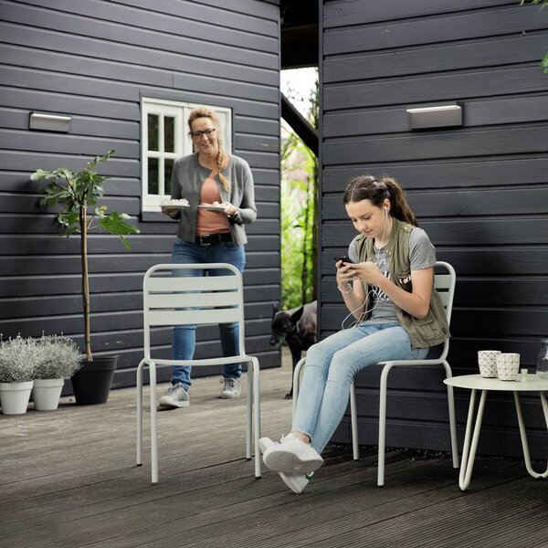 Philips LED vonkajšie nástenné svietidlo Bustan UE, balenie po 2 ks, 700 K, Čierna, Hliník, Moderný, Nástenné svietidlo