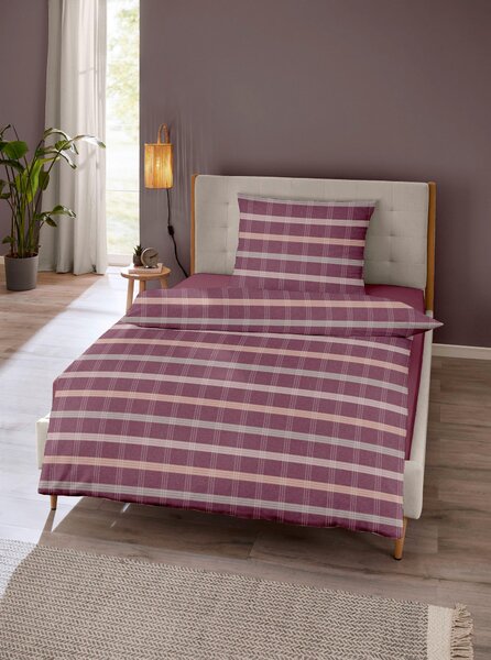 POSTEĽNÁ BIELIZEŇ, flanel, bordová, 140/200 cm - Obliečky & plachty