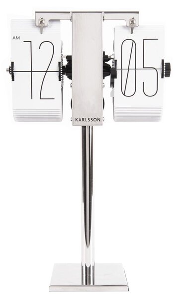 KARLSSON Biele stolné hodiny Flip – No Case Mini 20,6 × 7,5 × 13,9 cm