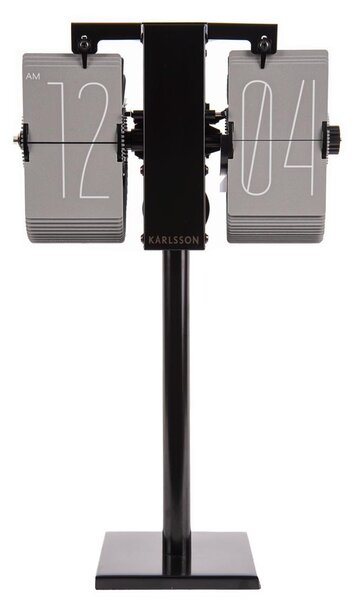 KARLSSON Šedé stolné hodiny Flip – No Case Mini 20,6 × 7,5 × 13,9 cm