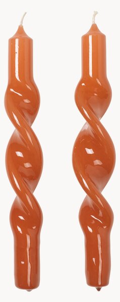 Ručne vyrobené kužeľovité sviečky Twist, 2 ks