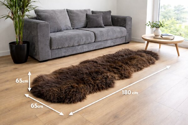 Ovčia kožušina double hnedá 180x65 cm