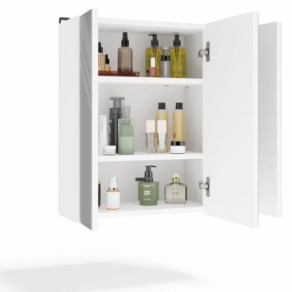 Kúpeľňová skrinka so zrkadlom MARGO - biela