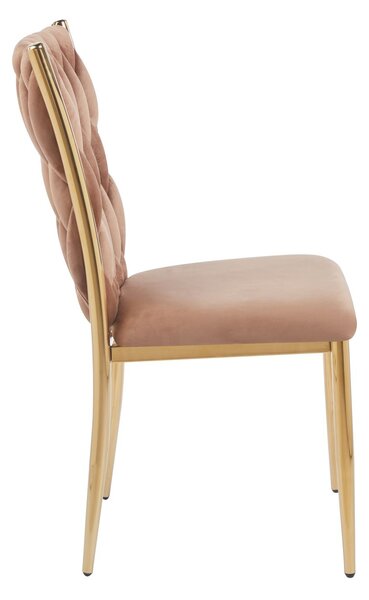 Elegantná jedálenská stolička SERELITH - cappuccino/zlatá