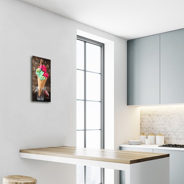 Skleněné hodiny vertikální Barevné ovocné zmrzliny 30x60 cm