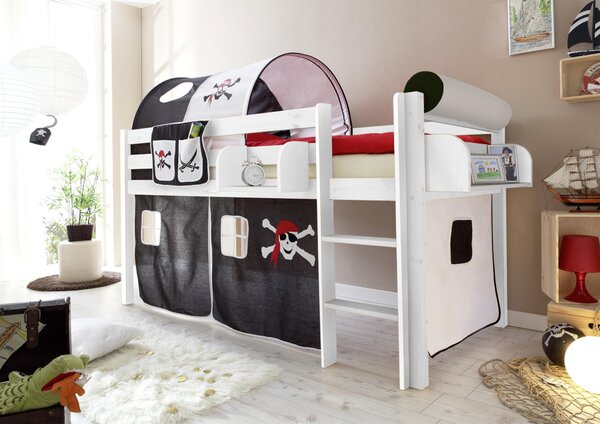 VYVÝŠENÁ POSTEĽ, 90/200 cm čierna, biela MID.YOU - Detské izby, Online Only
