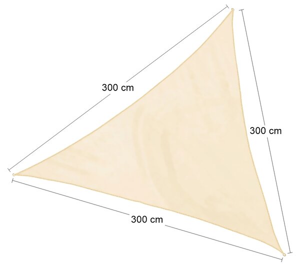 Tieniaca plachta Triangle 300x300 cm - béžová