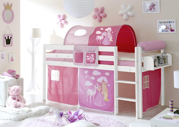 VYVÝŠENÁ POSTEĽ, 90/200 cm biela, pink MID.YOU - Detské izby, Online Only