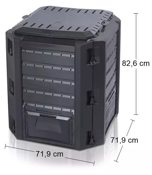 Záhradný kompostér IKL380C 380 l - čierna