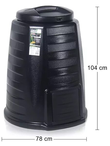 Záhradný kompostér IKECO340 340 l - čierna