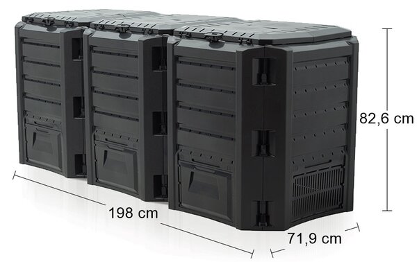 Záhradný kompostér IKLM1200C 1200 l - čierna