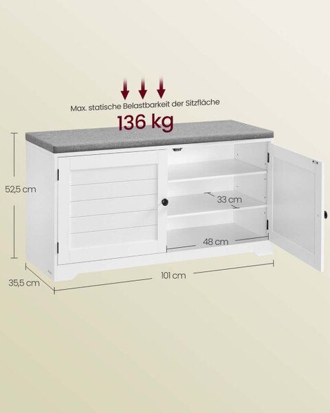 Botník s lavicou a úložným priestorom LSB044W01