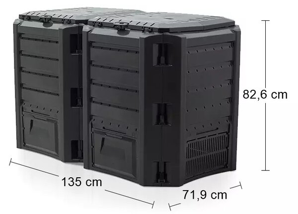 Záhradný kompostér IKLM800C 800 l - čierna