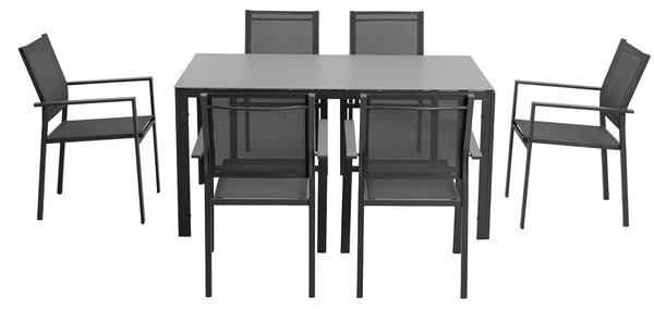 Jedálenský záhradný set BABLIA - antracit / šedý