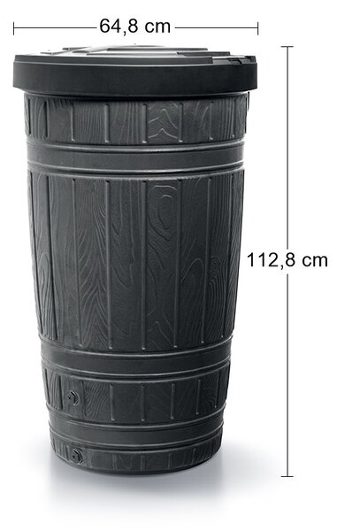 Plastový sud na dažďovú vodu IDWO265 265 l - čierna