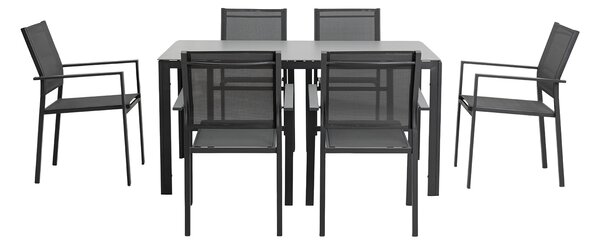 Jedálenský záhradný set BABLIA - antracit / šedý