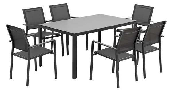 Jedálenský záhradný set BABLIA - antracit / šedý