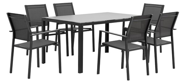 Jedálenský záhradný set BABLIA - antracit / šedý