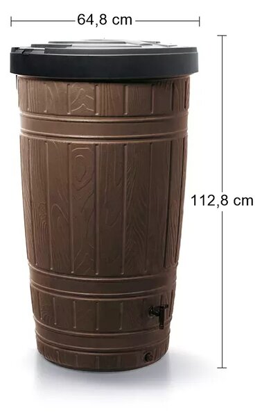 Plastový sud na dažďovú vodu IDWO265 265 l - hnedá