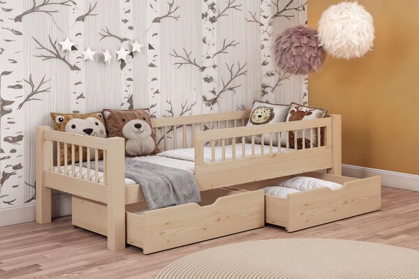 Detská posteľ so šuplíkmi 80x180 ATAL - borovica, pravé prevedenie