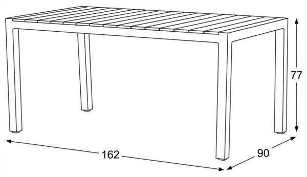 Záhradný stôl čierny AZT-S1514 BK