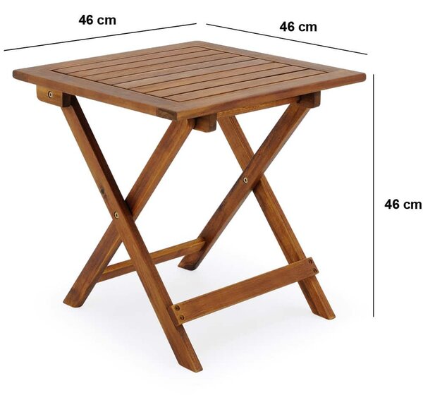 Odkladací stolík VITEK z akáciového dreva 46x46x46cm, hnedá Casaria