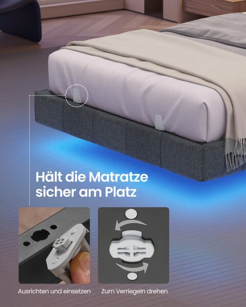 Čalúnená posteľ s LED podsvietením 90 cm RMB162G101