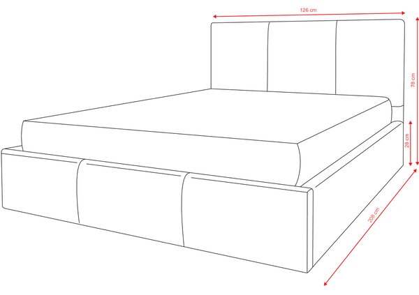 Čalúnená jednolôžková posteľ 120x200 TABLORA - tmavo šedá