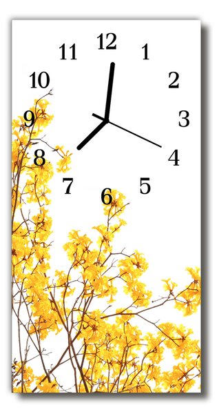 Sklenené hodiny vertikálne Farebný strom 30x60 cm