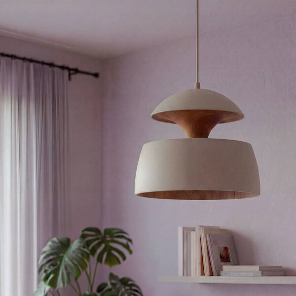 OSRAM Závesné svietidlo Decor Hazel, béžové, Ø 40 cm, kov, E27, Krémová / jantárovo žltá, Obývacia izba / jedáleň, kov, Moderný, Závesné svietidlo