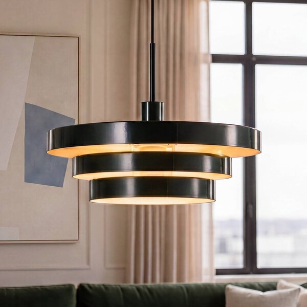 OSRAM Závesné svietidlo Decor Layer, tmavozelené, Ø 40 cm, kovové, Zelená, Obývacia izba / jedáleň, kov, Moderný, Závesné svietidlo