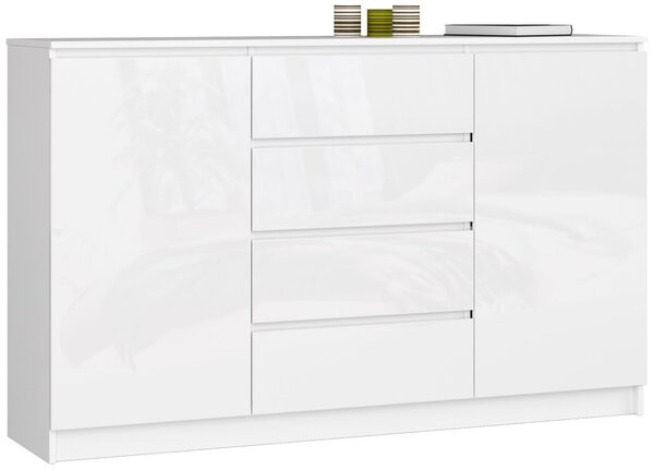Ak furniture Komoda Tove K 160,4 cm biela lesklá
