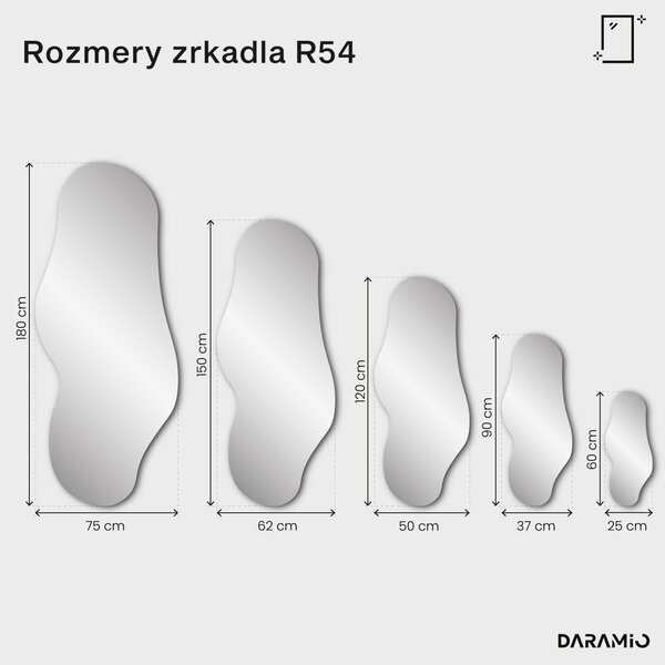 Zrkadlo so zlatou úpravou skla Pure R54