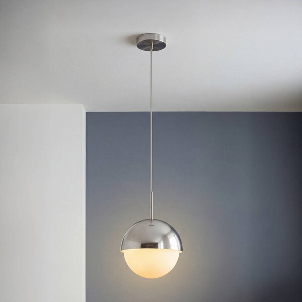 OSRAM Závesné svietidlo Decor Dome, chrómová farba, Ø 22 cm, kov, Chrómová / strieborná, Obývacia izba / jedáleň, kov, Moderný, Závesné svietidlo