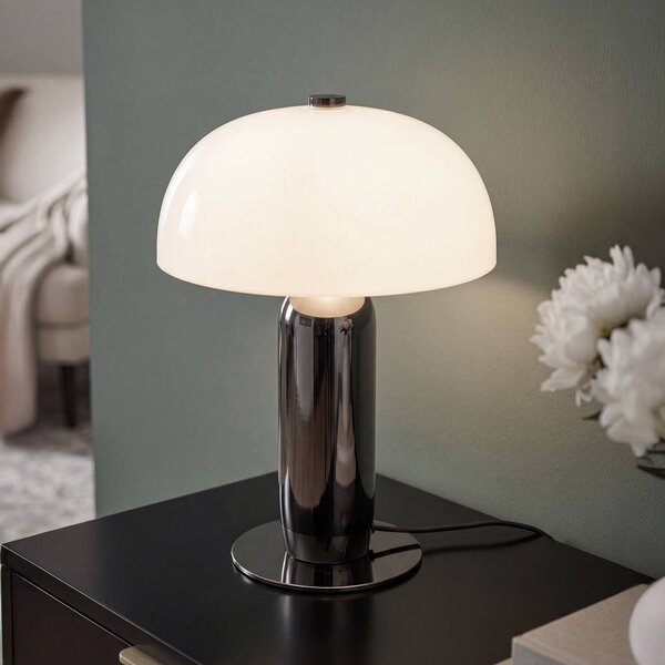 OSRAM Stolová lampa Decor Arc, sivá/biela, výška 45 cm, E14, Hliník / sivá / zinok, Obývacia izba / jedáleň, kov, Moderný, Stojacie svietidlo