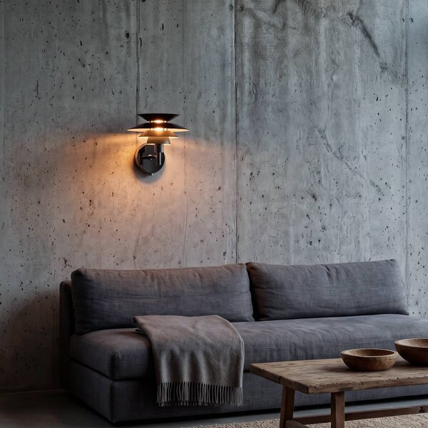 OSRAM Nástenné svetlo Decor Element, čierna, Ø 20 cm, kovový vypínač, Čierna, Obývacia izba / jedáleň, kov, Moderný, Nástenné svietidlo