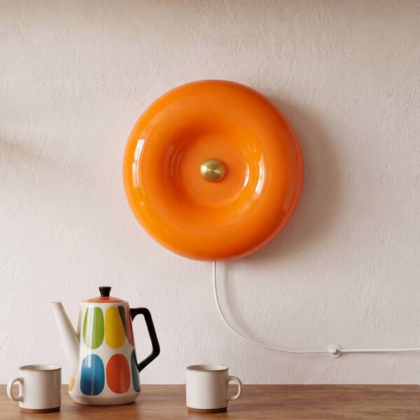 OSRAM Nástenné svetlo LED Decor Lunea, oranžová, Ø 30 cm, sklo,, , Žltá / oranžová, Obývacia izba / jedáleň, Sklo, Moderný, Nástenné svietidlo