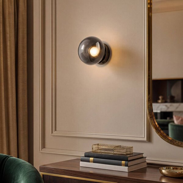 OSRAM Nástenné svetlo LED Decor Satellite, sivá, Ø 15 cm, stmievateľné, Hliník / sivá / zinok, Obývacia izba / jedáleň, Sklo, Moderný, Nástenné svietidlo