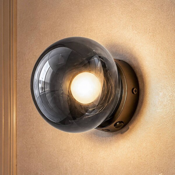 OSRAM Nástenné svetlo LED Decor Satellite, sivá, Ø 15 cm, stmievateľné, Hliník / sivá / zinok, Obývacia izba / jedáleň, Sklo, Moderný, Nástenné svietidlo