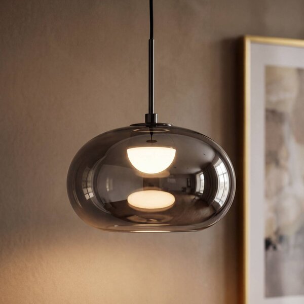 OSRAM LED závesné svietidlo Decor Satellite, sivá, Ø 20 cm, 1-pl. žiarovka,, Hliník / sivá / zinok, Obývacia izba / jedáleň, Sklo, Moderný, Závesné svietidlo