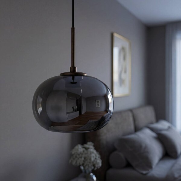 OSRAM LED závesné svietidlo Decor Satellite, sivá, Ø 20 cm, 1-pl. žiarovka,, Hliník / sivá / zinok, Obývacia izba / jedáleň, Sklo, Moderný, Závesné svietidlo