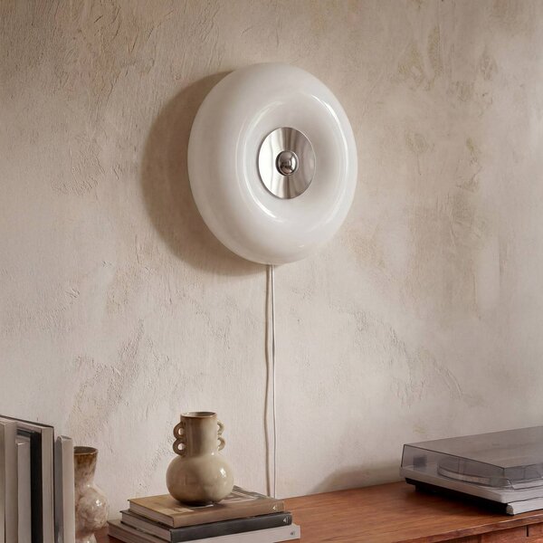 OSRAM Nástenné svetlo LED Decor Lunea, biela, Ø 30 cm, sklo, stmievateľné, Biela / opálová, Obývacia izba / jedáleň, Sklo, Moderný, Nástenné svietidlo