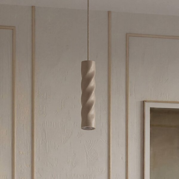 OSRAM Závesné svietidlo Decor Twirl, béžová, Ø 12 cm, 1-pl., kovová, Krémová / jantárovo žltá, Obývacia izba / jedáleň, kov, Moderný, Závesné svietidlo