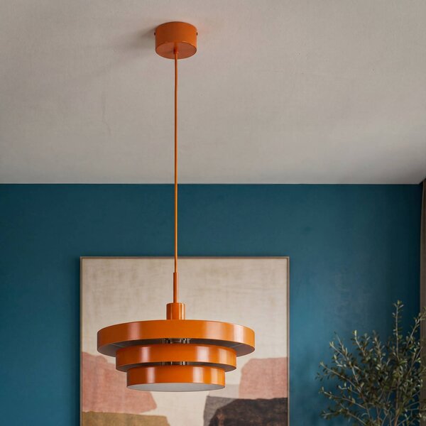 OSRAM Závesné svietidlo Decor Layer, oranžové, Ø 40 cm, kovové, Žltá / oranžová, Obývacia izba / jedáleň, kov, Moderný, Závesné svietidlo