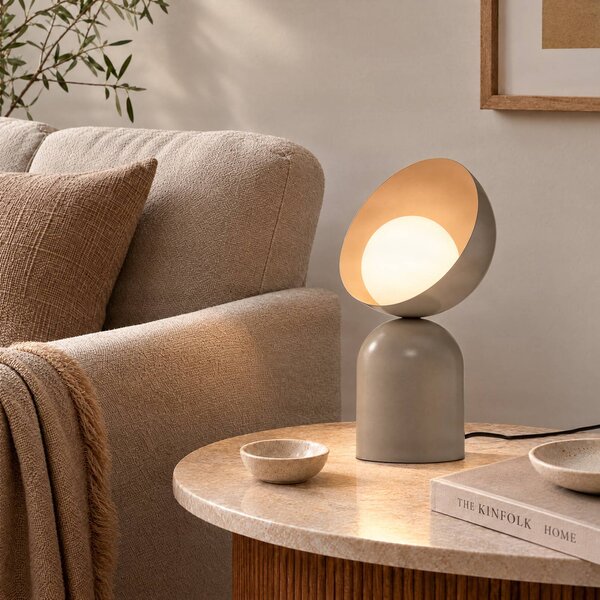 EMIBIG LIGHTING Stolová lampa Boto LN1, sivá, oceľ/sklo, výška 31 cm, G9, Hliník / sivá / zinok, Obývacia izba / jedáleň, kov, Moderný