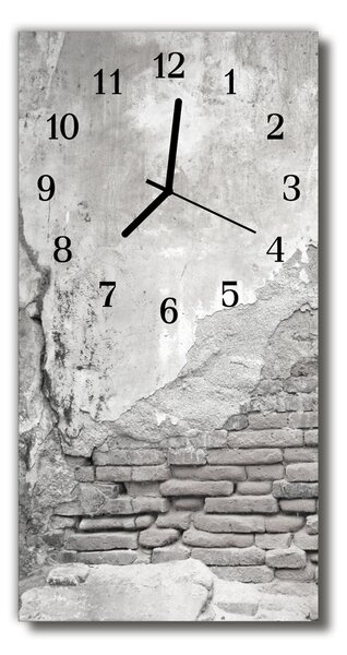 Sklenené hodiny vertikálne Šedá stena 30x60 cm