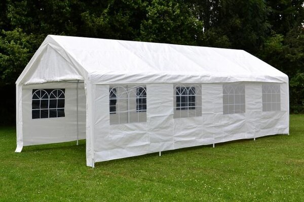 Záhradný párty stan - biely, 4 x 8 m