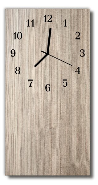 Sklenené hodiny vertikálne Béžové drevo 30x60 cm