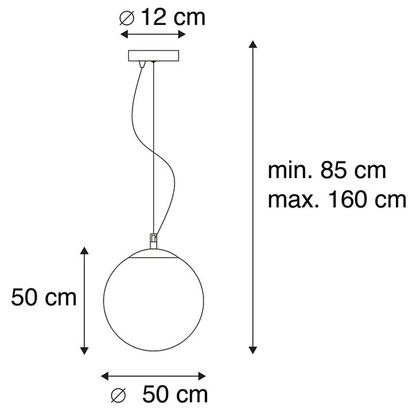 Skandiánske závesné svietidlo opálové sklo 50 cm - Ball 50