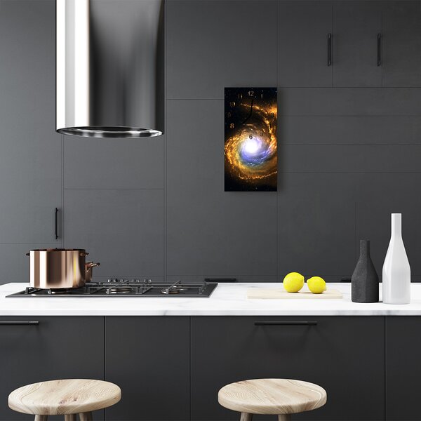 Skleněné hodiny vertikální Cosmos galaxie barevná 30x60 cm